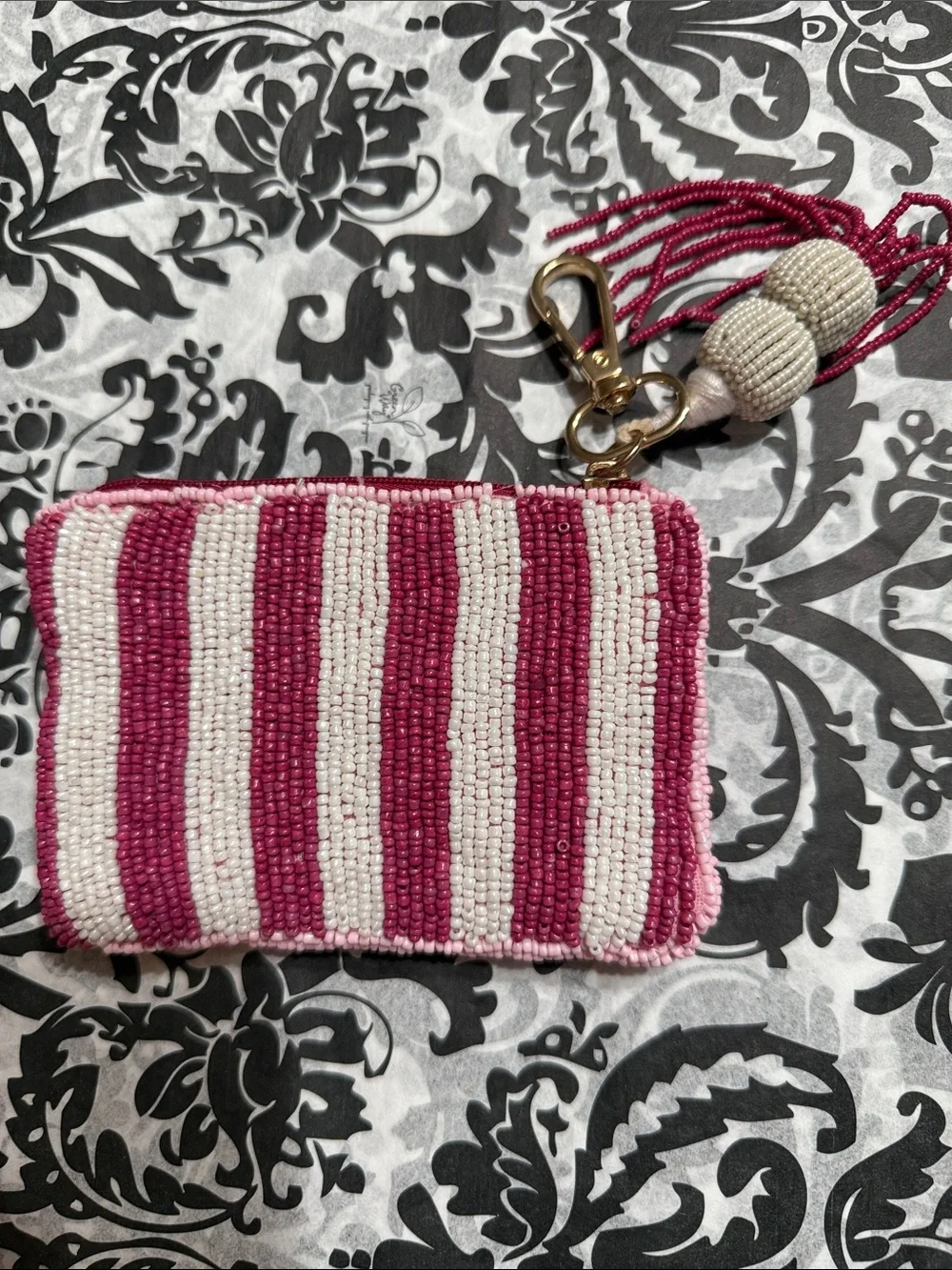 Wandering Moon beaded coin purse